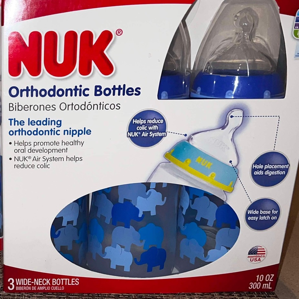 Nuk Blue Elephant Orthodontic 10oz. Bottles